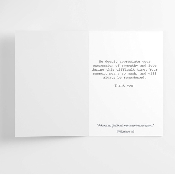 Funeral Thank You Cards Message Inside 25 Cards Envelopes Christian Sympathy - Picture 7 of 15